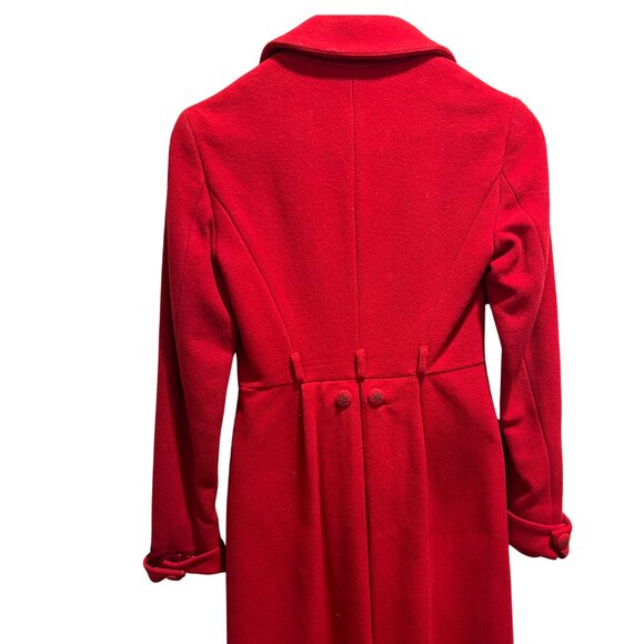 Armani Exchange Red Wool-Blend Long Coat - Size XS - Picture 2 of 4